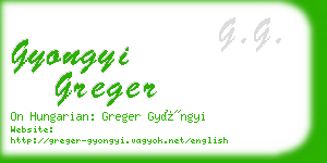 gyongyi greger business card